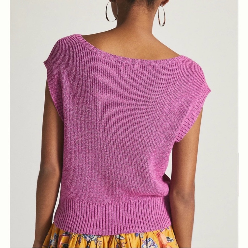 Anthropologie Maeve Pink Sleeveless Boatneck Sweater Vest - Picture 4 of 11